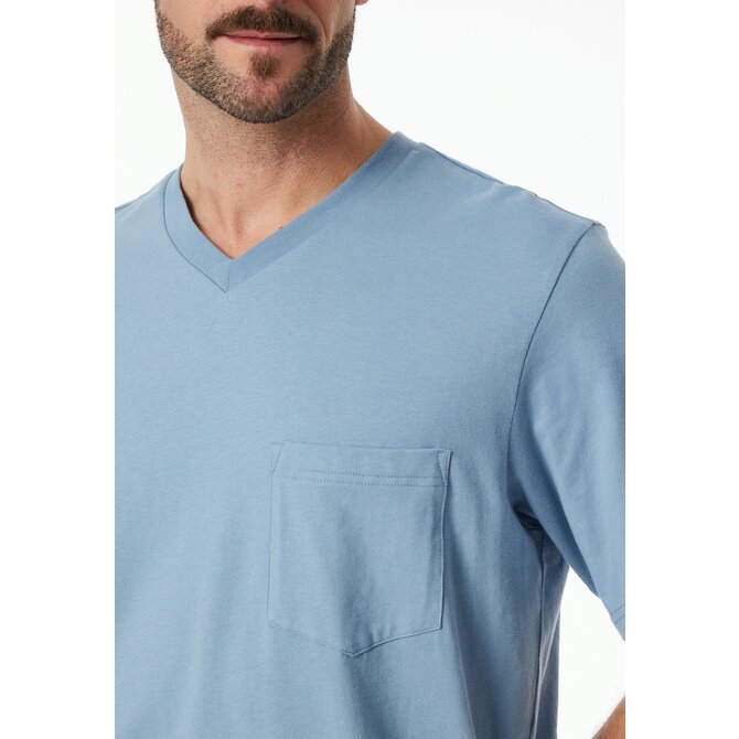 Schiesser Pyjama Court bleu-gris 181153 54/XL