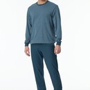 Schiesser Schiesser Pyjama Long bluegrey 181156 48/S