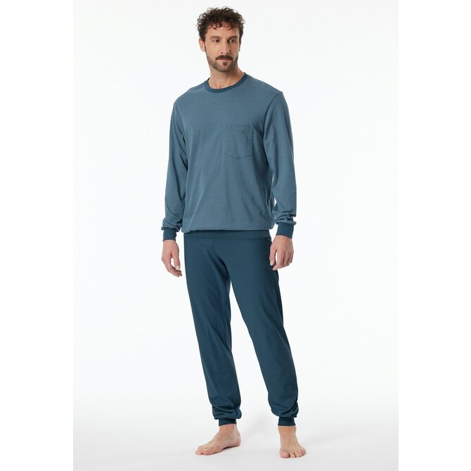 Schiesser Pyjama Long bluegrey 181156 48/S