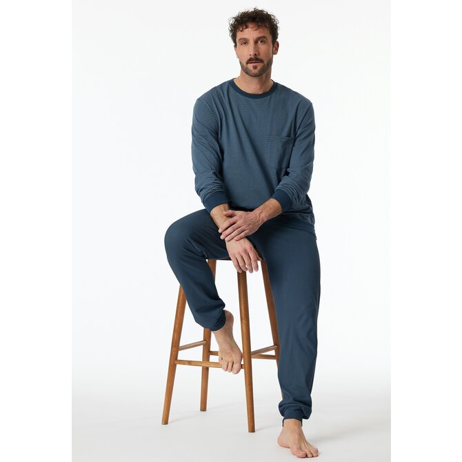 Schiesser Pyjama Long bluegrey 181156 54/XL