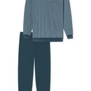 Schiesser Schiesser Pyjama Long bleu-gris 181156 54/XL