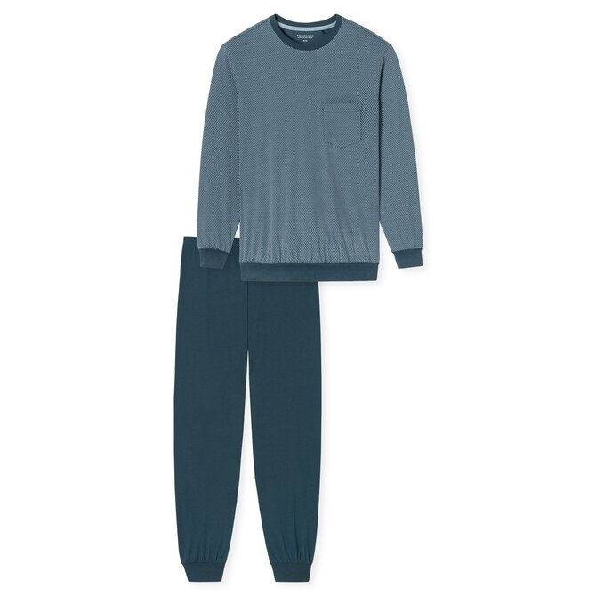 Schiesser Pyjama Long bluegrey 181156 54/XL