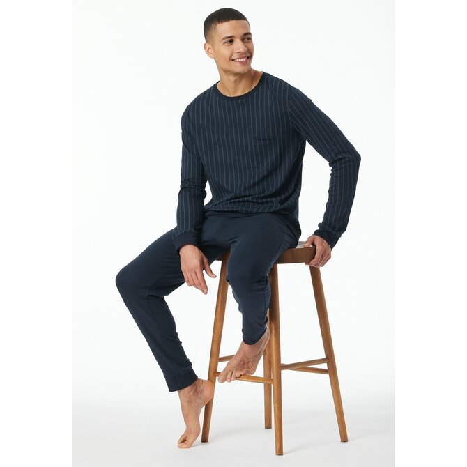 Schiesser Pyjama Longue bleu nuit 182025 52/L
