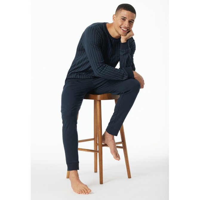 Schiesser Pyjama Long nightblue 182025 52/L