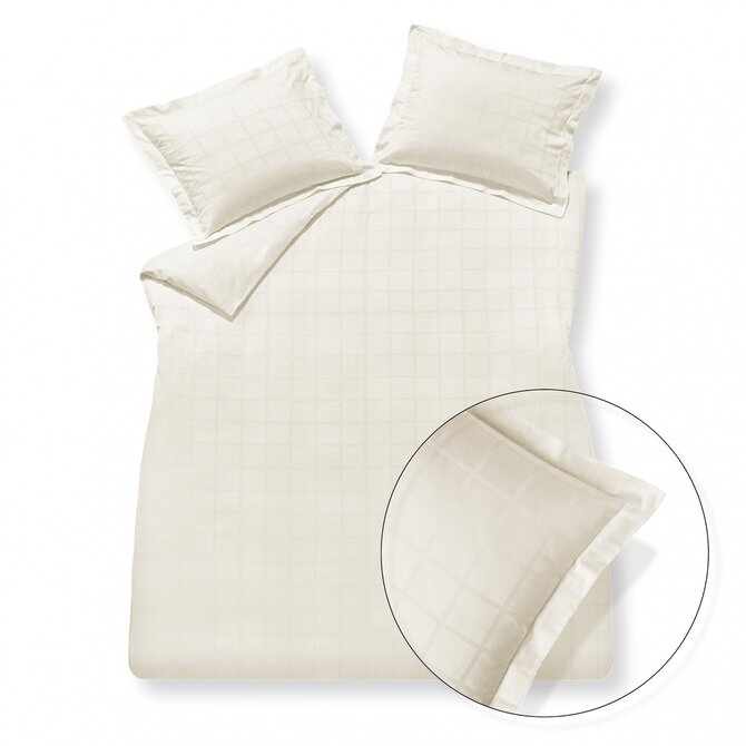 Vandyck Home 78 Check 300Tc Taie d'oreiller (60x70) crème beige