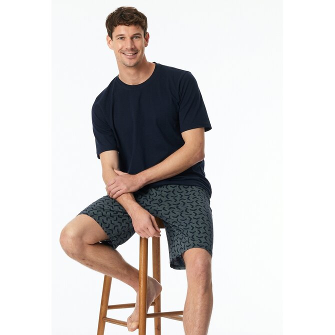 Schiesser Pyjama Short nightblue 181157 54/XL