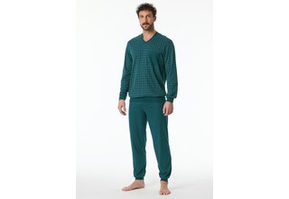 Schiesser Pyjama Long petrol 181162 56/XXL