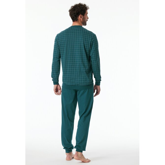 Schiesser Pyjama Long petrol 181162 56/XXL