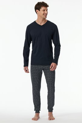 Schiesser Pyjama Long bleu nuit 181922 56/XXL