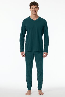 Schiesser Pyjama Long petrol 181922 50/M