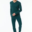 Schiesser Schiesser Pyjama Long petrol 181922 52/L