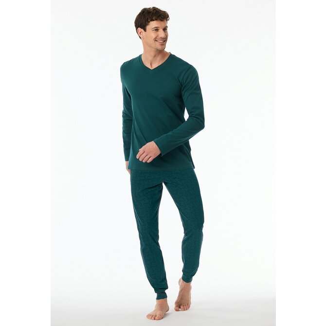 Schiesser Pyjama Long petrol 181922 52/L