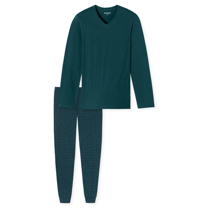 Schiesser Pyjama Long petrol 181922 52/L