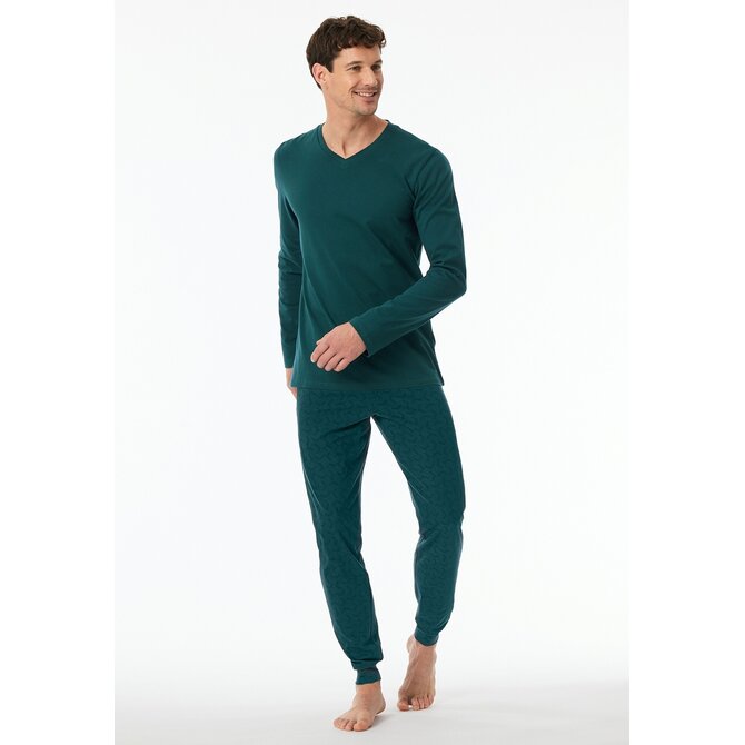 Schiesser Pyjama Long pétrole 181922 54/XL