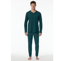 Schiesser Pyjama Long petrol 181922 56/XXL