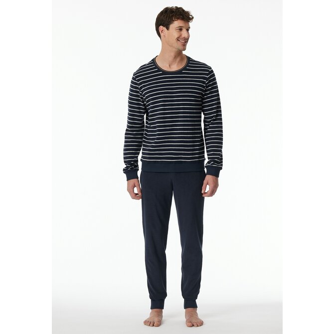 Schiesser Pyjama Long bleu nuit 181929 58/3XL