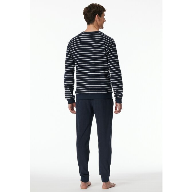 Schiesser Pyjama Long bleu nuit 181929 58/3XL
