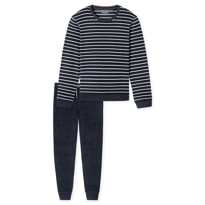 Schiesser Pyjama Long bleu nuit 181929 58/3XL