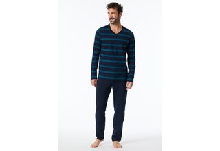 Schiesser Pyjama Long petrol 181930 48/S