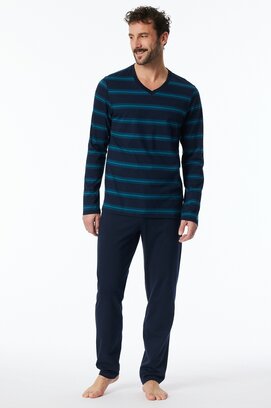 Schiesser Pyjama Long petrol 181930 52/L