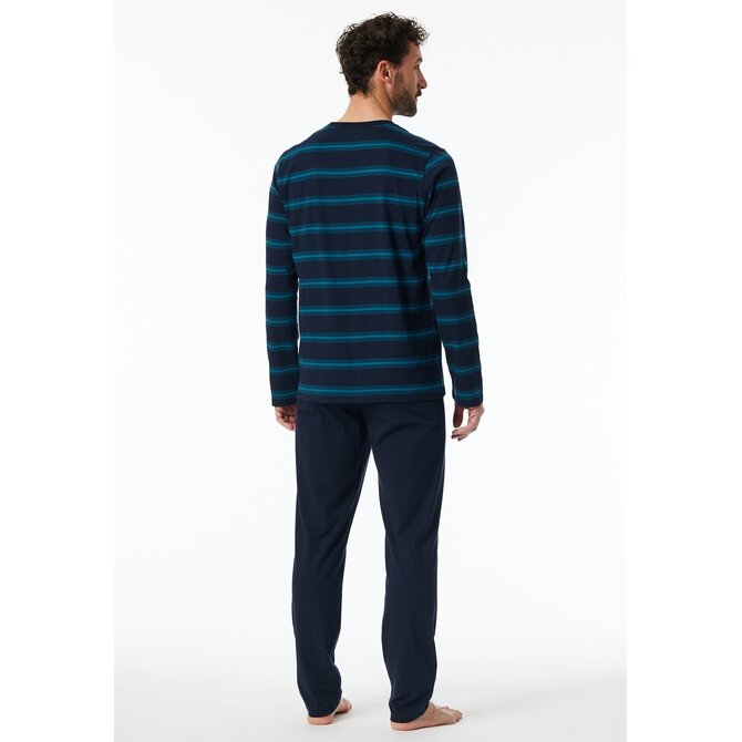 Schiesser Pyjama Long petrol 181930 54/XL