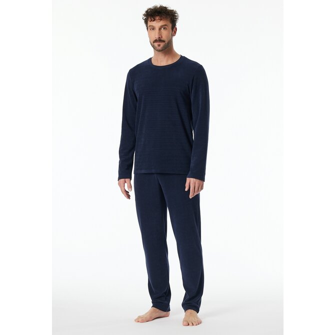 Schiesser Pyjama Long petrol 181931 48/S