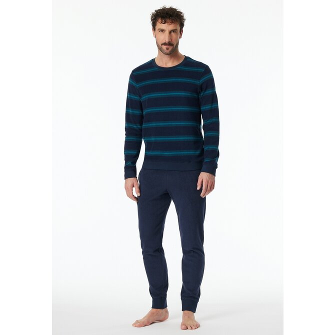 Schiesser Pyjama Long petrol 181932 54/XL