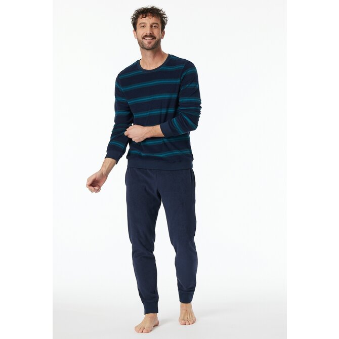 Schiesser Pyjama Long petrol 181932 54/XL