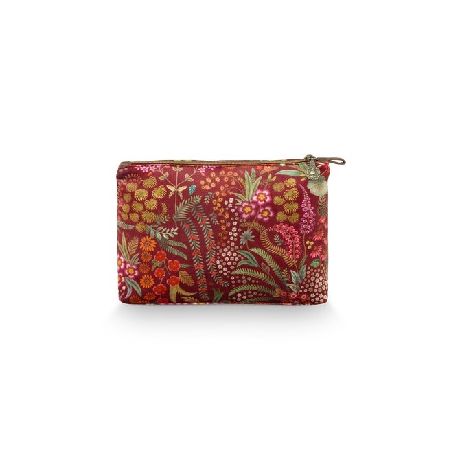 Pip Studio Caryn Trousse de Toilette Combi Querida Velours Rouge 26x7.5x18cm/22x1x13cm Pip Studio Caryn Trousse de Toilette Combi Querida Velours Rouge 26x7.5x18cm/22x1x13cm