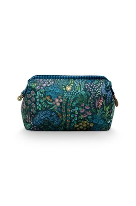Pip Studio Cooper Trousse Cosmétique Extra Large Querida Velours Foncé Bleu Foncé 30x13.8x20.7cm