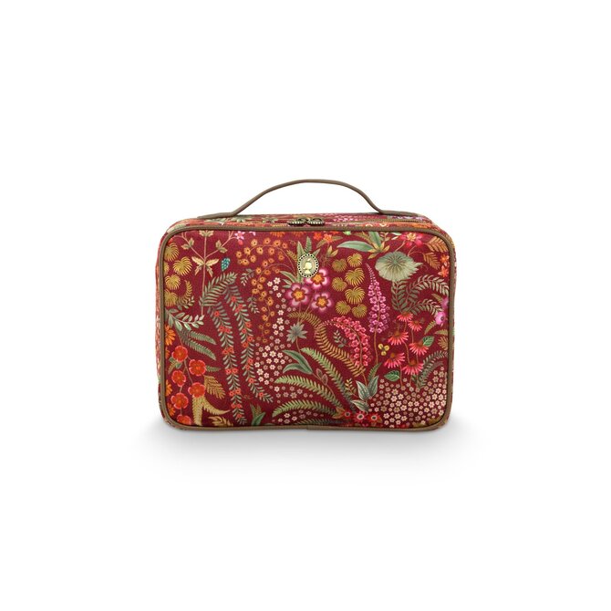 Pip Studio Casey Trousse de Beauté Querida Velours Rouge 27x10x19cm