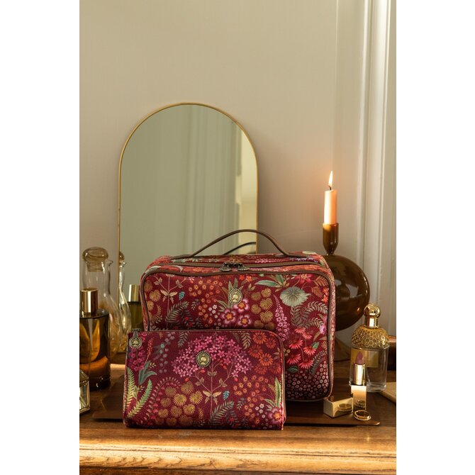Pip Studio Casey Beauty Case Querida Velvet Red 27x10x19cm