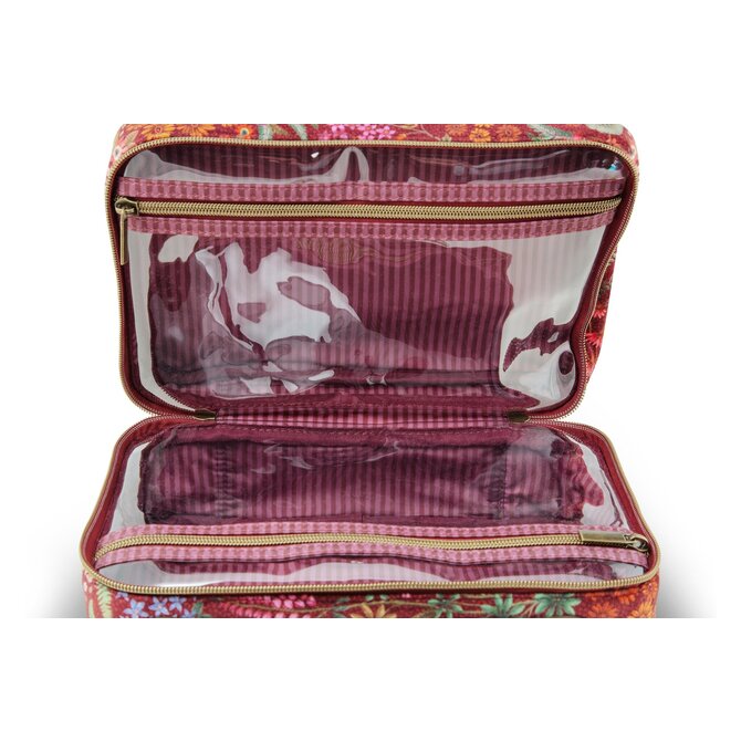 Pip Studio Casey Beauty Case Querida Velvet Red 27x10x19cm