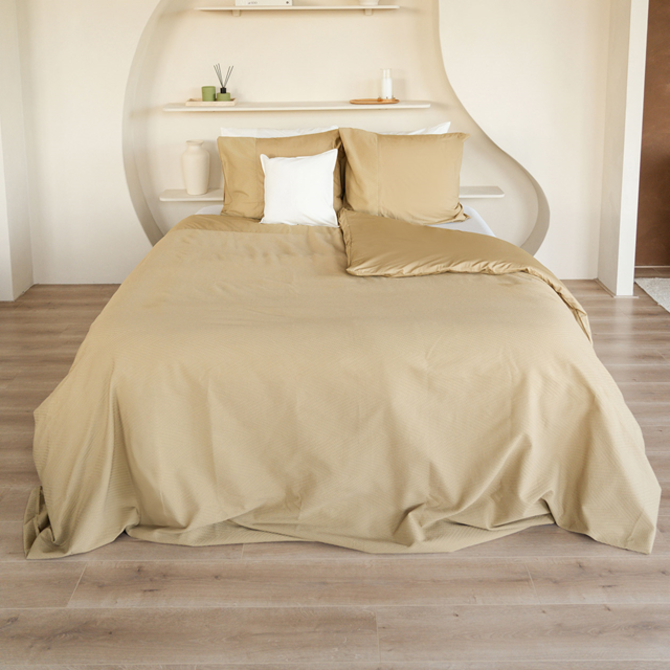 Dommelin Housse de couette Liva Percal 200TC Bronze 140x200/220 cm