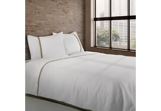Dommelin Housse de couette Bari Percale 200TC Blanc-Kaki 200x200/220 cm