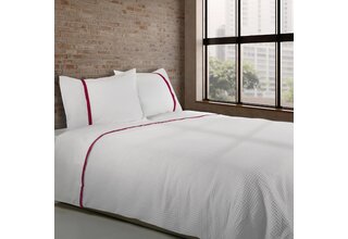 Dommelin  Housse de couette Bari Percale 200TC Blanc-Cerise 200x200/220 cm