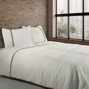 Dommelin Dommelin Housse de couette Bari Percal 200TC Ecru-Kaki 200x200/220 cm