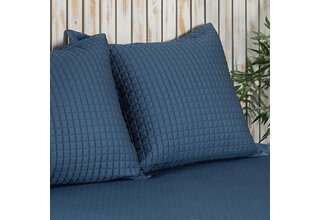 Housse de Coussin Décorative Dommelin Chicago Satin 300TC Bleu Nuit 40x40 cm