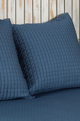 Housse de coussin décorative Dommelin Chicago Satin 300TC Bleu Nuit 60x70 cm