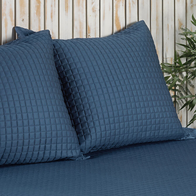 Housse de coussin décorative Dommelin Chicago Satin 300TC Bleu Nuit 60x70 cm