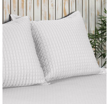 Housse de Coussin Décorative Dommelin Chicago Satin 300TC Blanc 40x40 cm