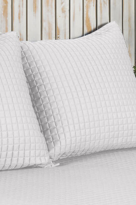 Housse de coussin décorative Dommelin Chicago Satin 300TC Blanc 40x40 cm