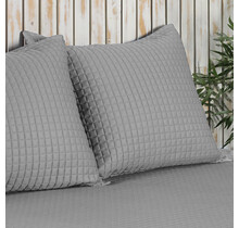 Housse de Coussin Décorative Dommelin Chicago Satin 300TC Argent 60x70 cm