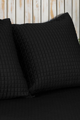 Housse de Coussin Décorative Dommelin Chicago Satin 300TC Noir 60x70 cm