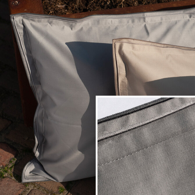Taie d'oreiller Dommelin Volant Dreamliner Satin 600TC Zinc 60x70 cm