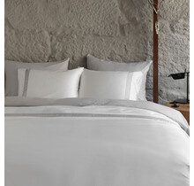 Dommelin Housse de couette Listra Satin 300TC Blanc-Argent 200x200/220 cm