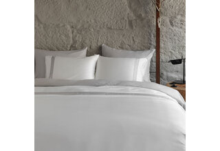 Dommelin Housse de couette Listra Satin 300TC Blanc-Argent 200x200/220 cm