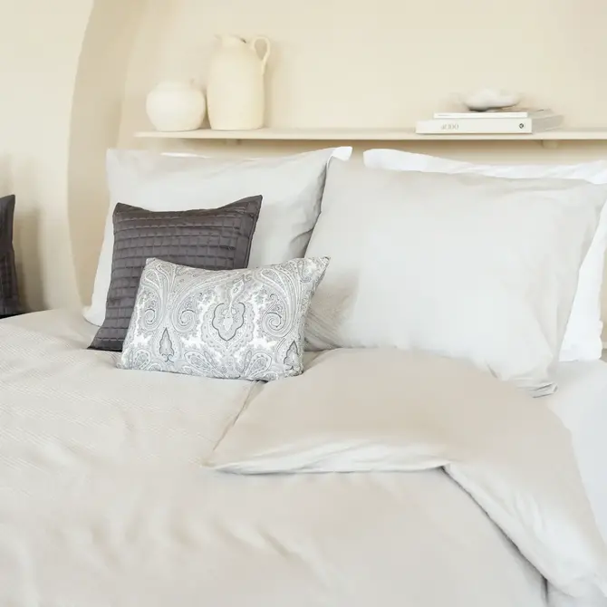 Dommelin Housse de couette Liva Percale 200tc Argent 200x200/220