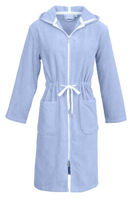 Carl Ross Peignoir avec Capuche 36410 Bleu Glace/Blanc Cassé 36/38