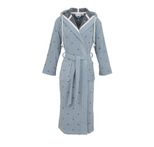 Carl Ross Dames Badjas Velours met Capuchon 623300 Iceblue/Basalt 48/50